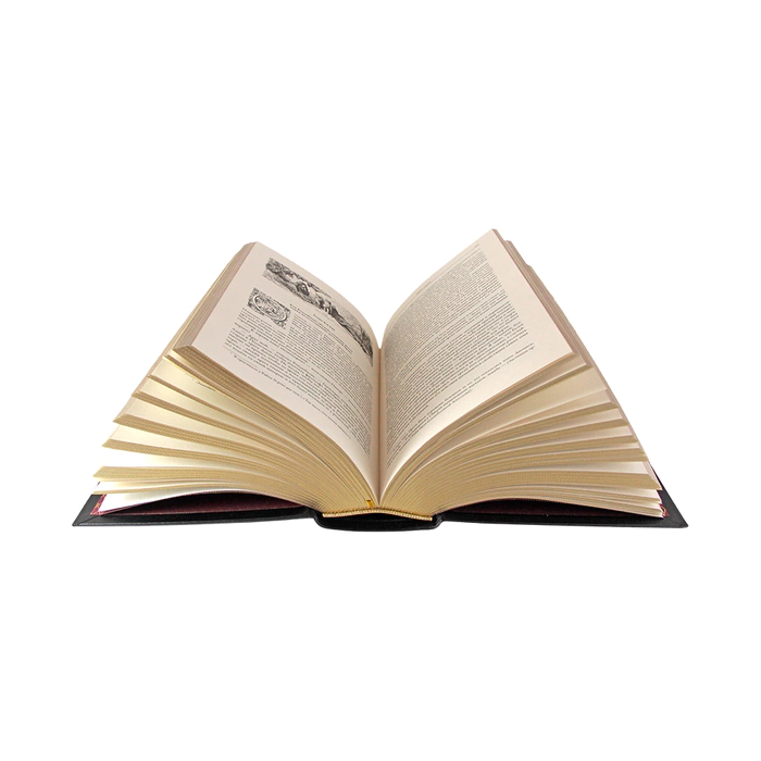 The leather-bound book "Gargantua and Pantagruel." Francois Rabelais